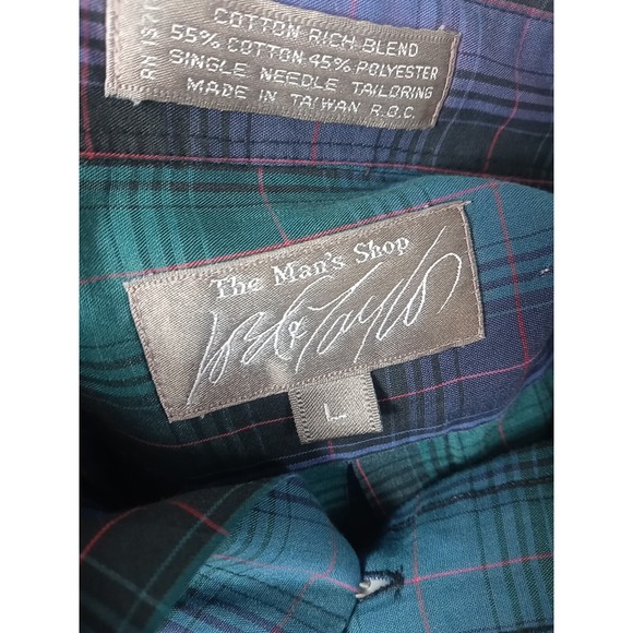 Vintage Lord & Taylor Plaid Shirt Men's Size Large Long Sleeve Button Down Shirt - Picture 5 of 8